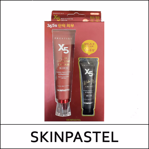 [SKINPASTEL] (sg) Prestige X5 Red Ginseng Cream 30ml / With Mela-X cream 10ml / EXP 2026.10 / (bo) 34 / 74(24)99(10) / 1,500 won(R) / 부피무게